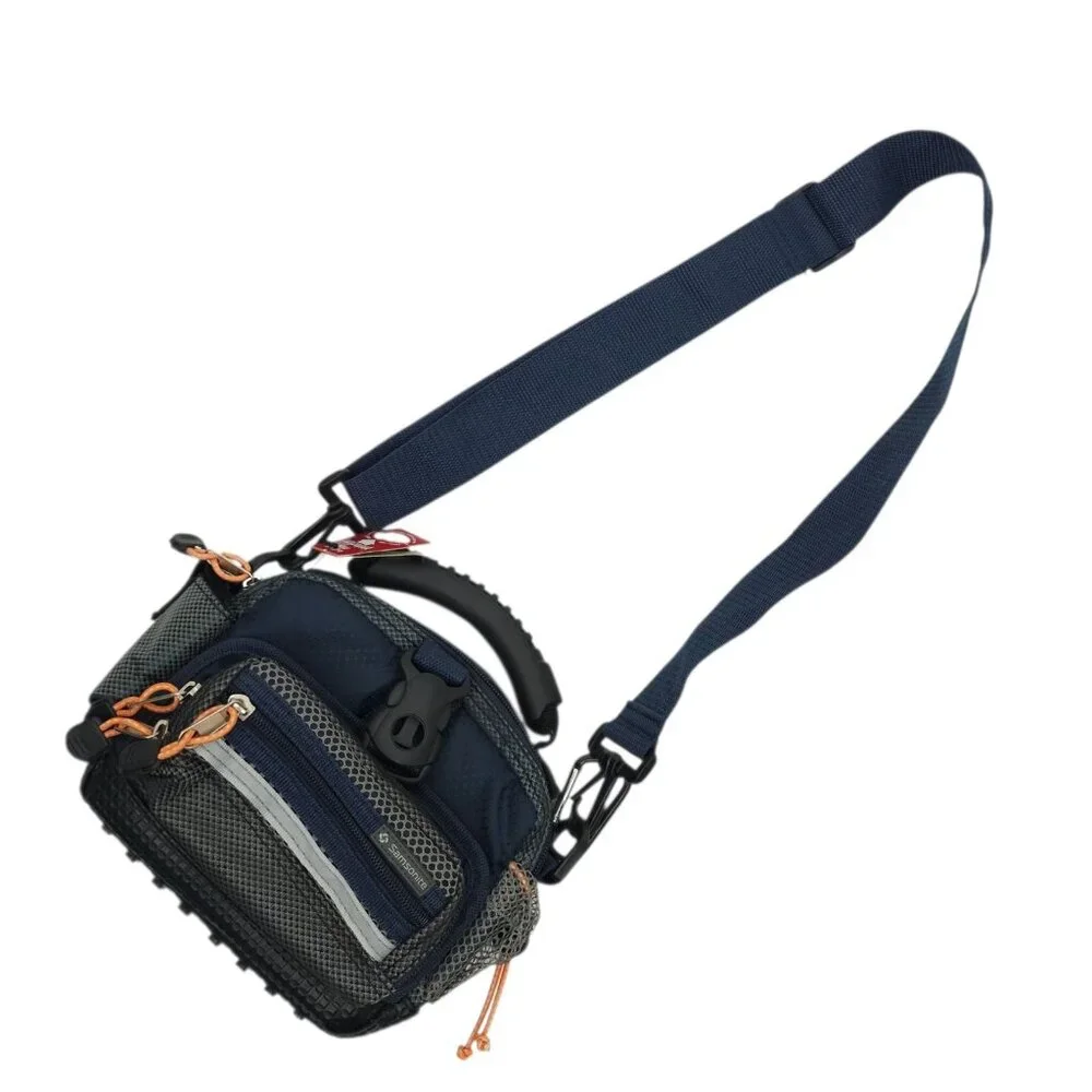 Samsonite Camera Camcorder Bag Multi-Pocket Shoulder Strap SB609BLU Blue Gray